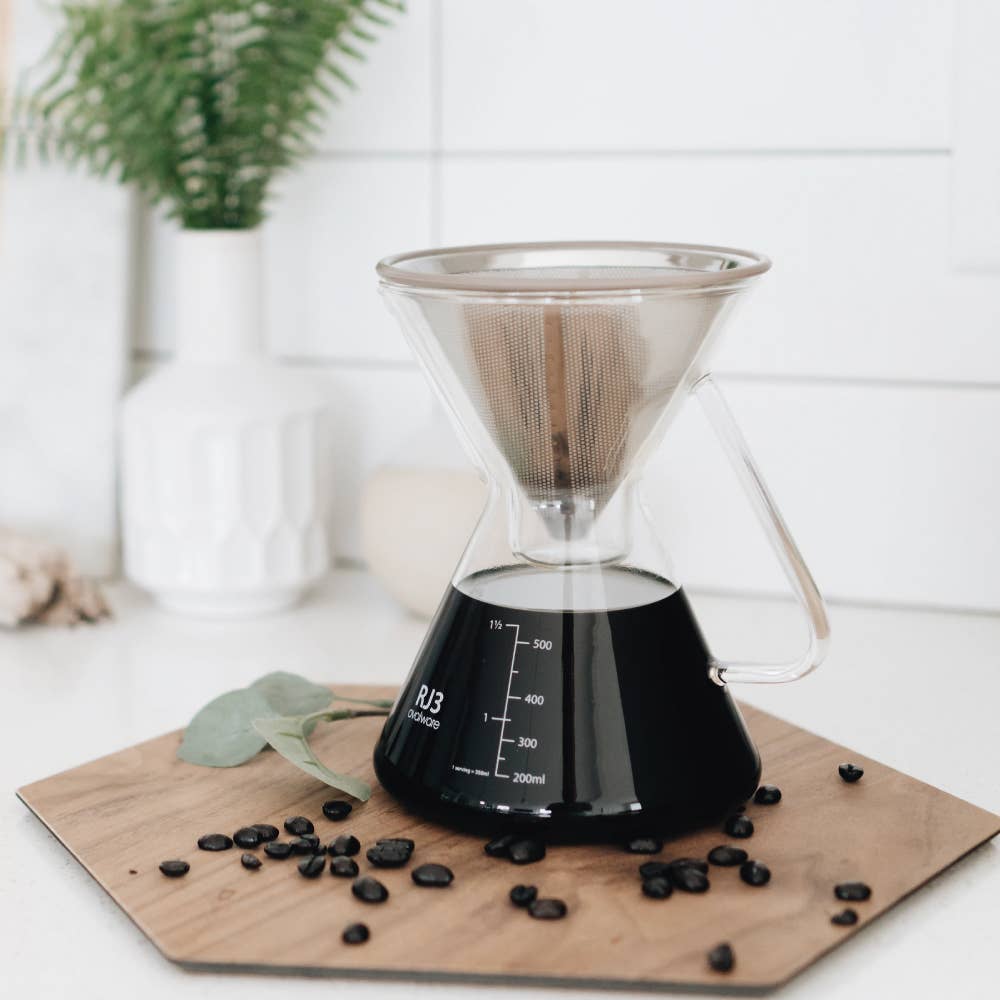 Ovalware - Pour Over Coffee Maker with Stainless Steel Filter | 17oz