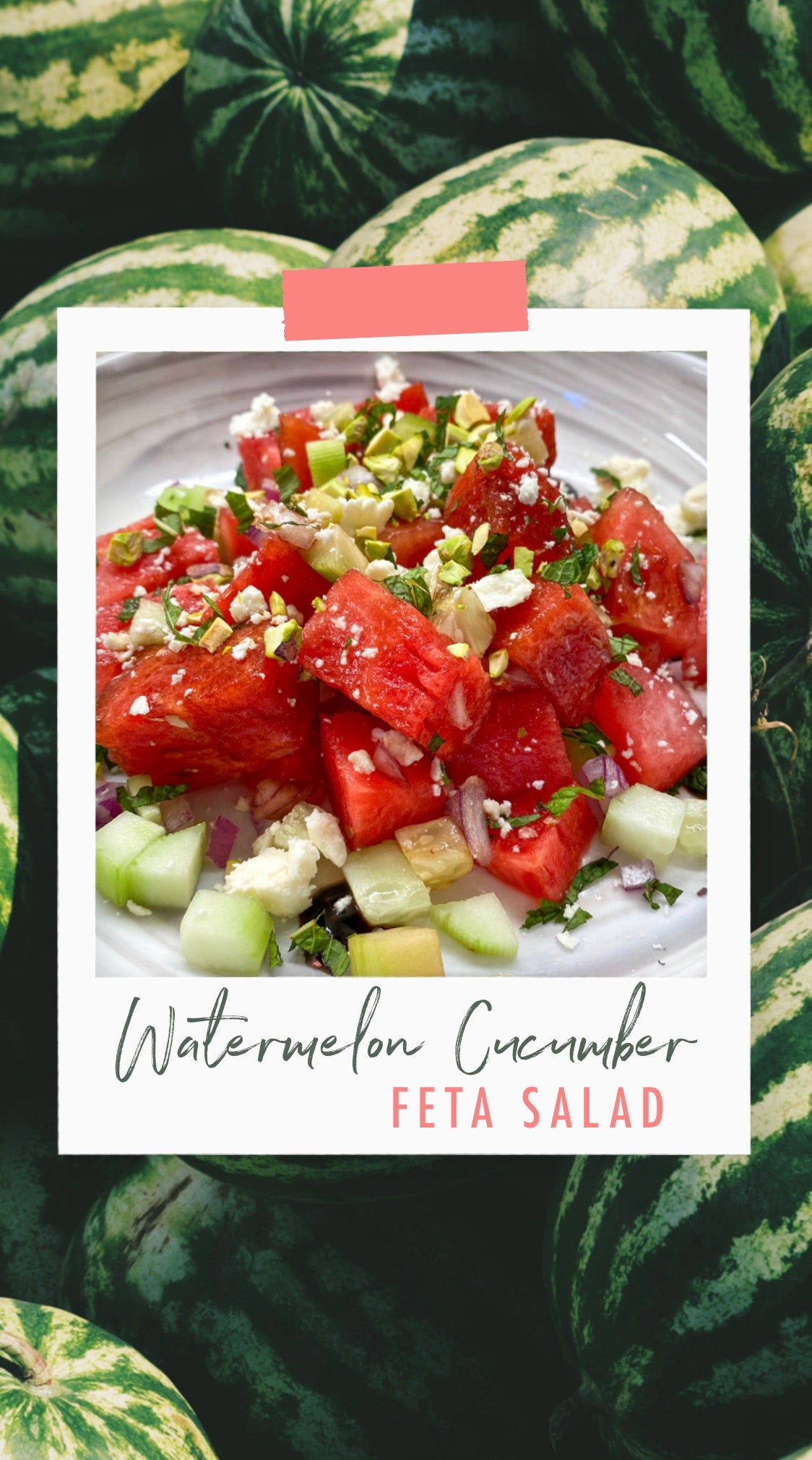 Watermelon Cucumber Feta Salad