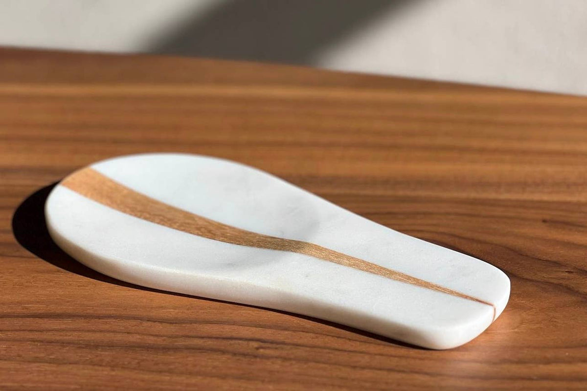 Verve Culture - Marble and Wood Spoon Rest