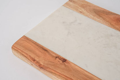 Verve Culture - Marble and Acacia Wood Serving Board - Rectangle