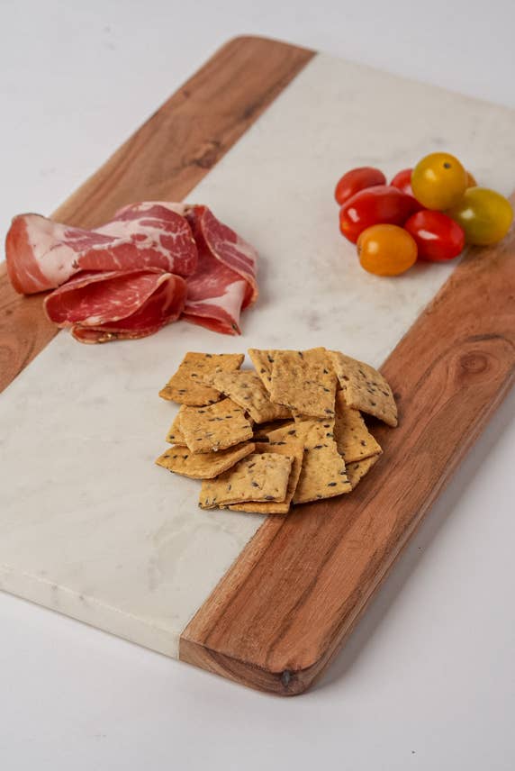 Verve Culture - Marble and Acacia Wood Serving Board - Rectangle