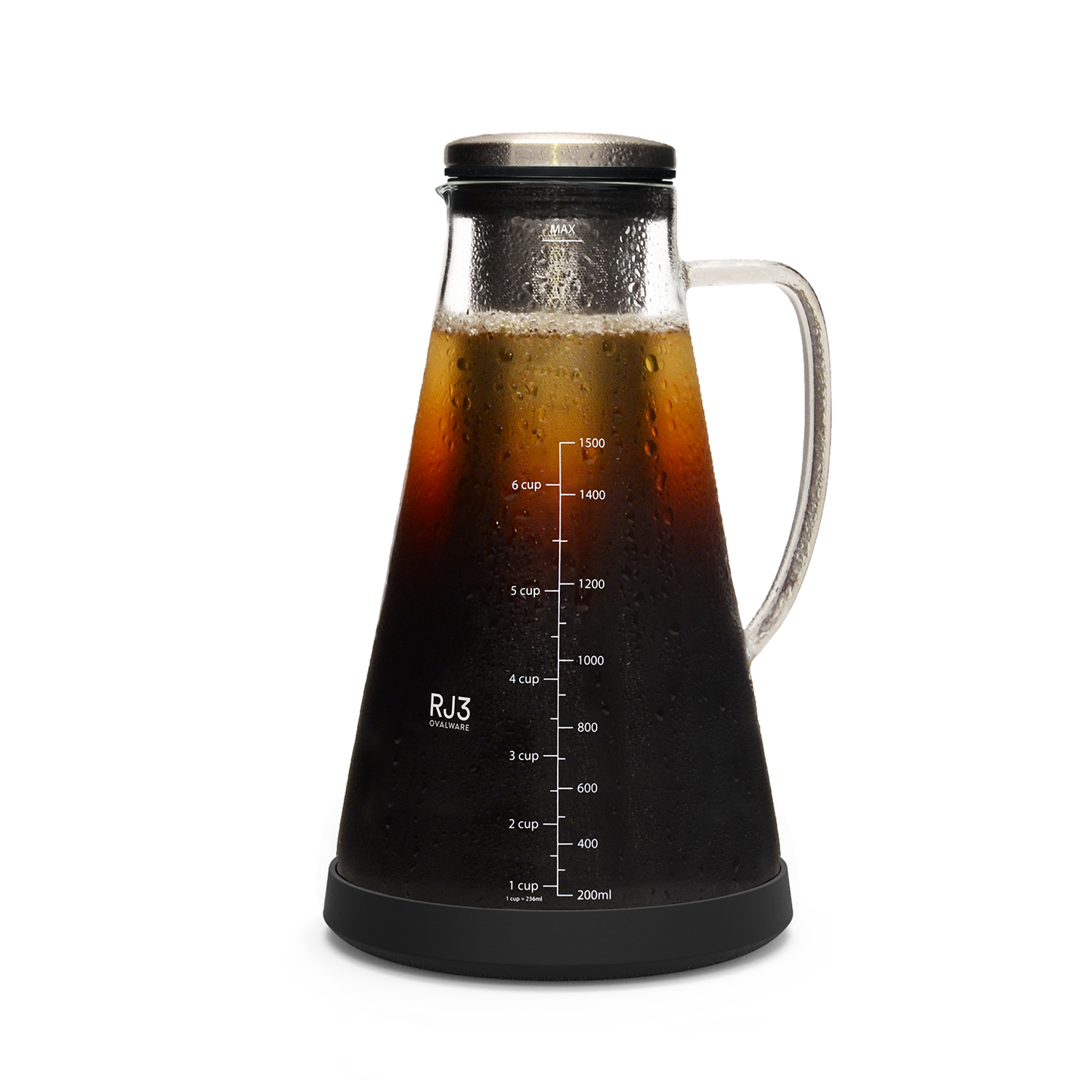Ovalware - Airtight Cold Brew Iced Coffee Maker Pitcher and Tea Infuser with Spout | 1.5L