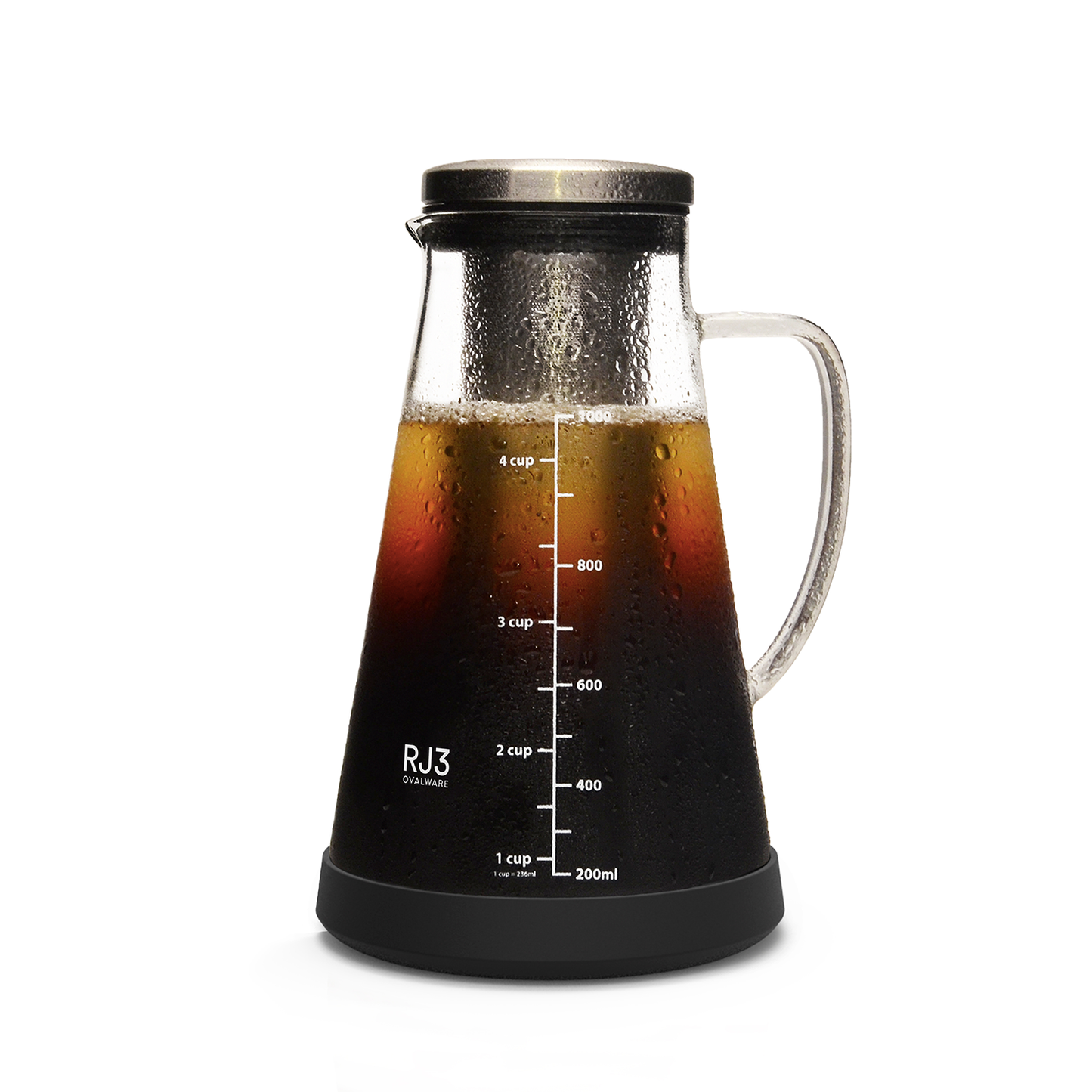 Ovalware - Airtight Cold Brew Iced Coffee Maker Pitcher and Tea Infuser with Spout | 1.0L