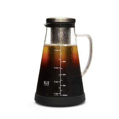 Ovalware - Airtight Cold Brew Iced Coffee Maker Pitcher and Tea Infuser with Spout | 1.0L