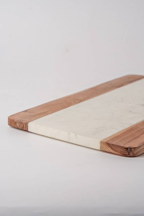 Verve Culture - Marble and Acacia Wood Serving Board - Rectangle