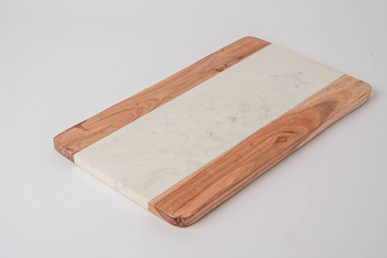 Verve Culture - Marble and Acacia Wood Serving Board - Rectangle