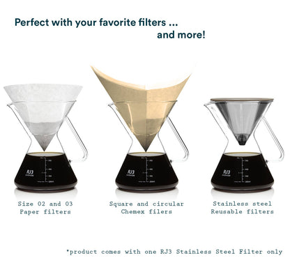 Ovalware - Pour Over Coffee Maker with Stainless Steel Filter | 17oz