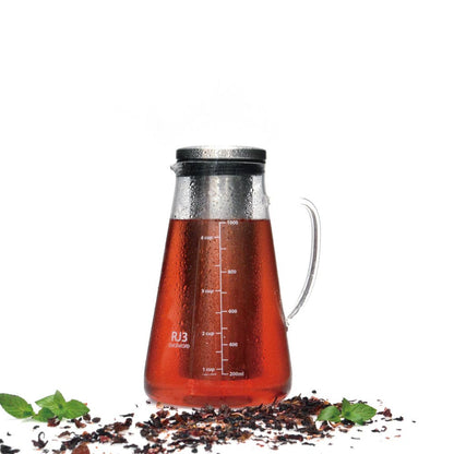 Ovalware - Airtight Cold Brew Iced Coffee Maker Pitcher and Tea Infuser with Spout | 1.0L