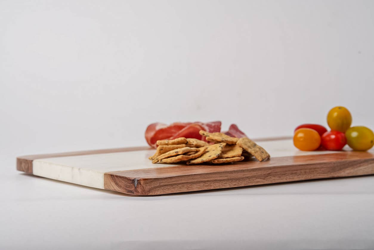 Verve Culture - Marble and Acacia Wood Serving Board - Rectangle