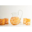 Handblown Glass Pitcher-Orange Swirl-2