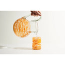Handblown Glass Pitcher-Orange Swirl-3